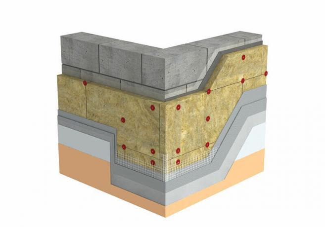 Fot ďalší vrstvený diagramu zostavenie systému "mokrého fasáda".