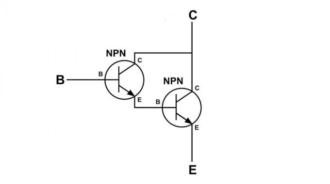Internals Darlington tranzistor