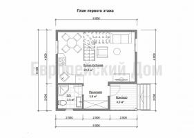 Polutoraetazhny dom 6x6 pre tých, ktorí nepotrebujú veľa malých miestností