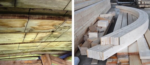 Na ohybové línie dreva môže mať špeciálne rezy - "zúženie" alebo "v poli". To zjednodušuje proces ohýbanie dreva.